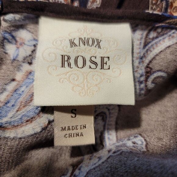 Womens Knox Rose Dress Boho Oversized Long Sleeve Mini Tunic Paisley Brown Sz S - Picture 4 of 5